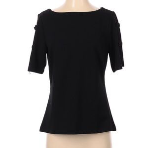 Ann Taylor Boat Neck Short Sleeve Bow Sleeve Top